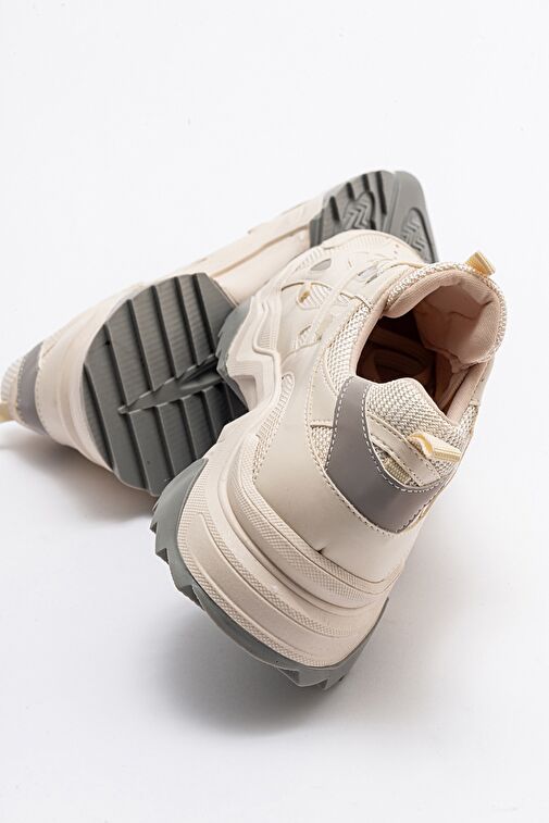 LECCE Ekru-Gri Kadın Spor Ayakkabı - Görsel 4