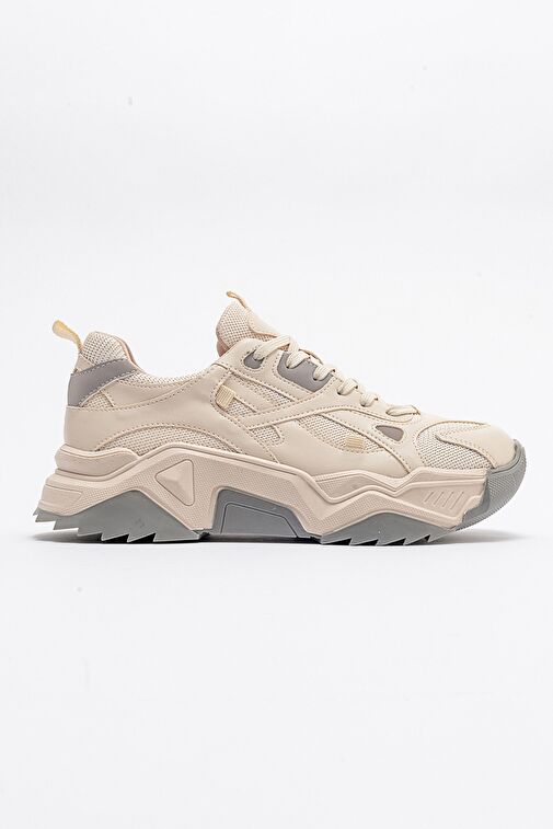 LECCE Ekru-Gri Kadın Spor Ayakkabı - Görsel 7