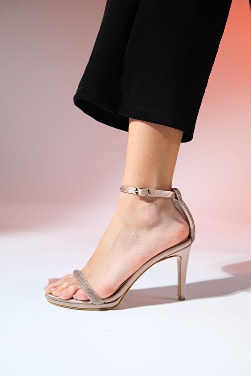 Luvi Shoes Altın Kadın Platform Topuklu Abiye Ayakkabı 168-171 - Görsel 4