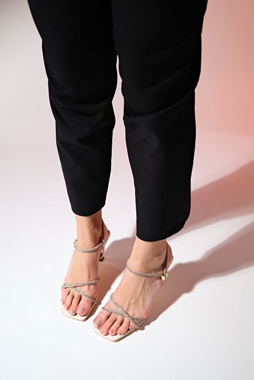 JASPER Bej Taşlı Kadın Abiye Ayakkabı - Görsel 6