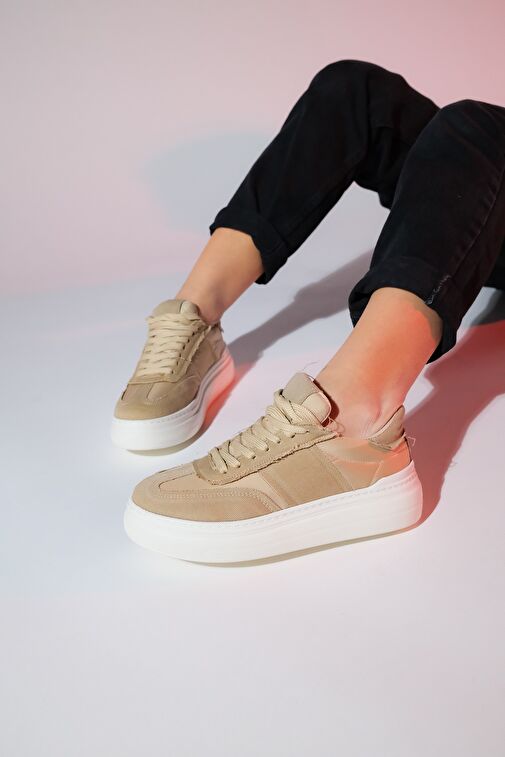 Luvi Shoes Bej Kadın Sneaker 223-1535 - Görsel 3