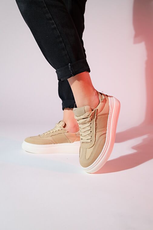 Luvi Shoes Bej Kadın Sneaker 223-1535 - Görsel 6