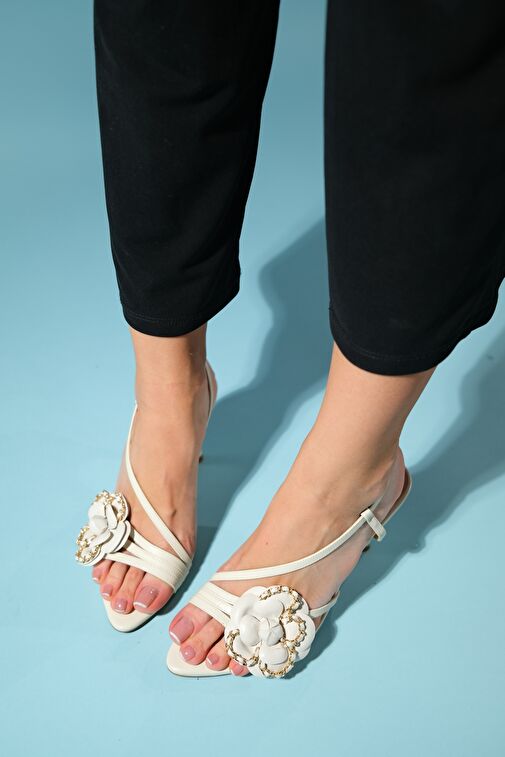 PUBLİ Bej Cilt Kadın İnce Topuklu Ayakkabı - Görsel 5