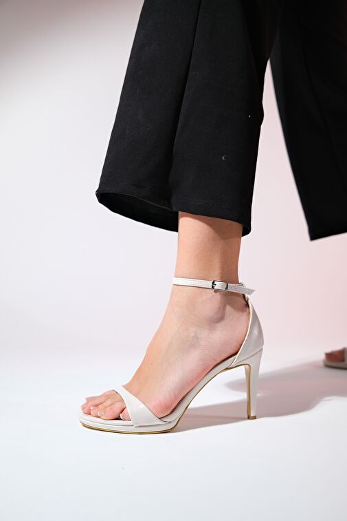 BERN Bej Rugan Kadın Platform Topuklu Abiye Ayakkabı - Görsel 3