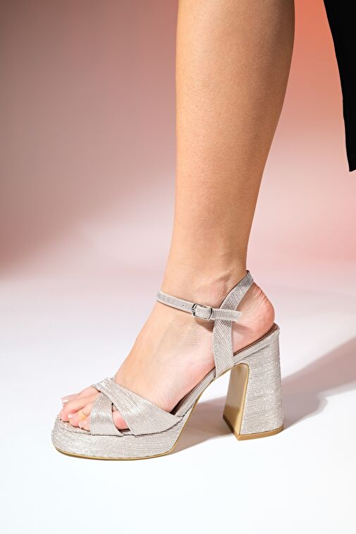 LELLO Altın Çizgili Kadın Platform Topuklu Ayakkabı - Görsel 4