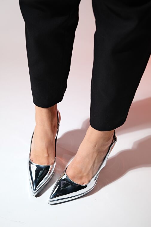 Luvi Shoes Gümüş Kadın Platform Topuklu Ayakkabı 71-4032 - Görsel 7
