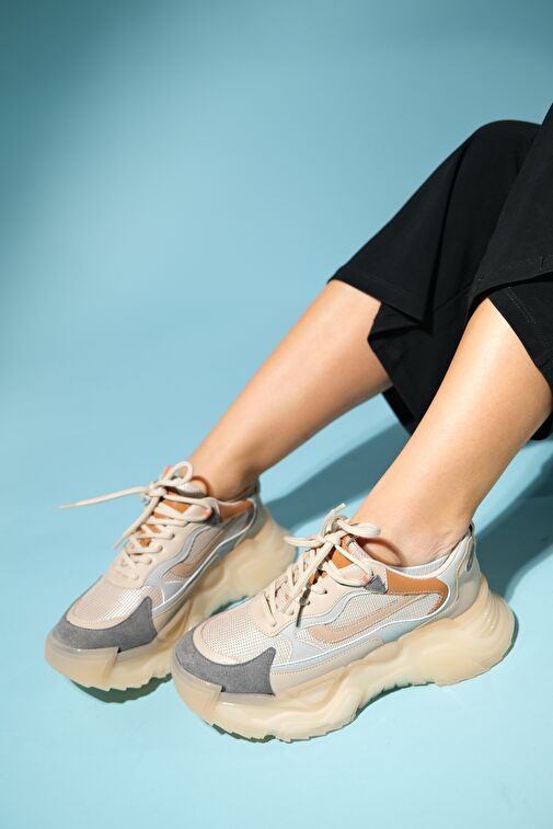 OPOLE Bej Multi Kadın Spor Ayakkabı - Görsel 4