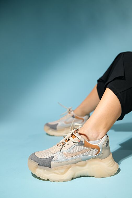 OPOLE Bej Multi Kadın Spor Ayakkabı - Görsel 6