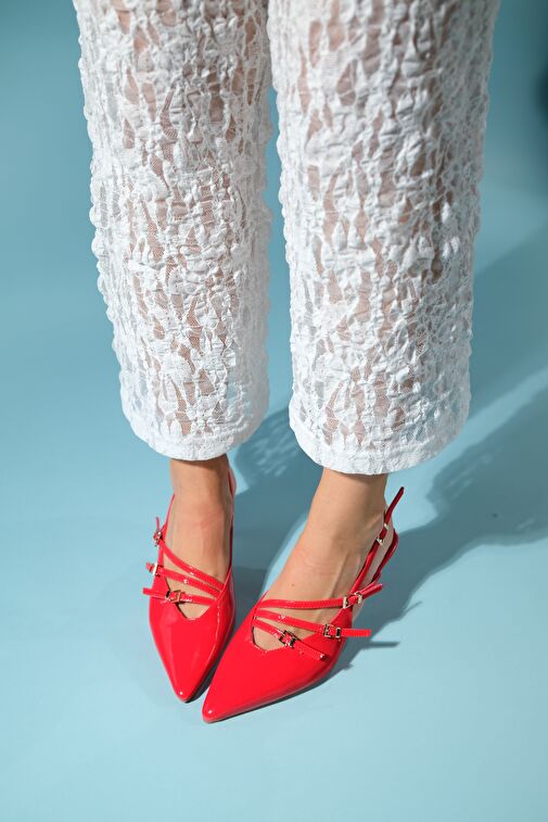 Luvi Shoes Bordo Kadın Rugan Topuklu Ayakkabı 124-6655 - Görsel 7