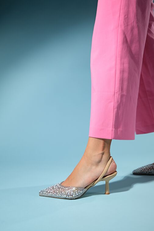 Luvi Shoes Bej Kadın Abiye Ayakkabı 21-703 - Görsel 7