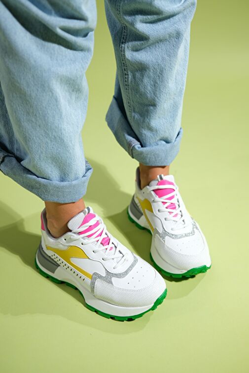 BLAJ Beyaz Sarı Multi Kadın Spor Ayakkabı - Görsel 2