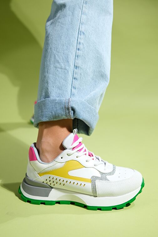 BLAJ Beyaz Sarı Multi Kadın Spor Ayakkabı - Görsel 3