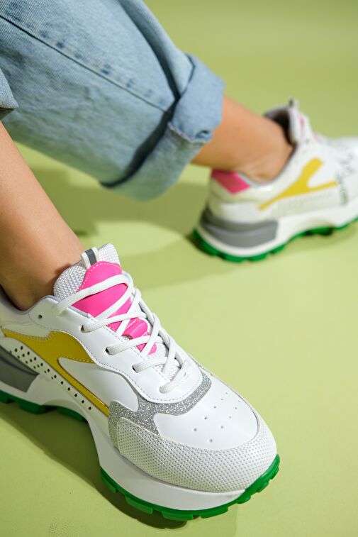 BLAJ Beyaz Sarı Multi Kadın Spor Ayakkabı - Görsel 6