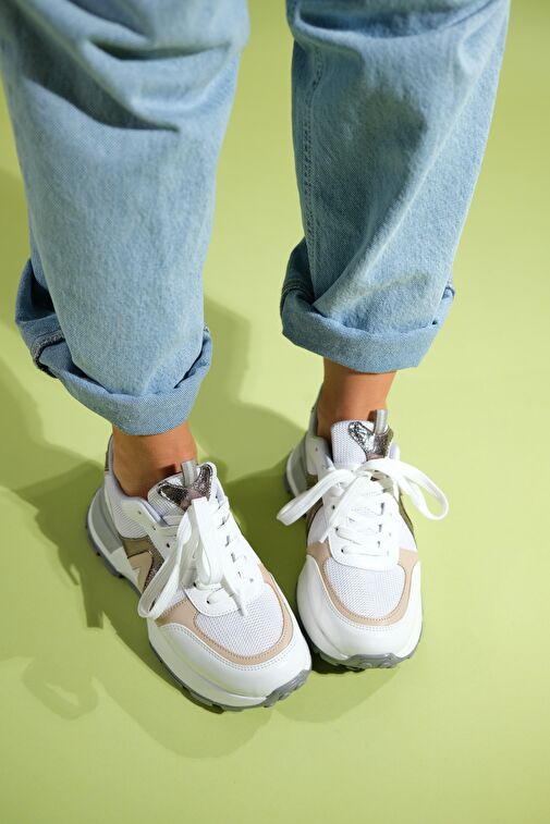 CALM Beyaz Platin Kadın Spor Ayakkabı - Görsel 6