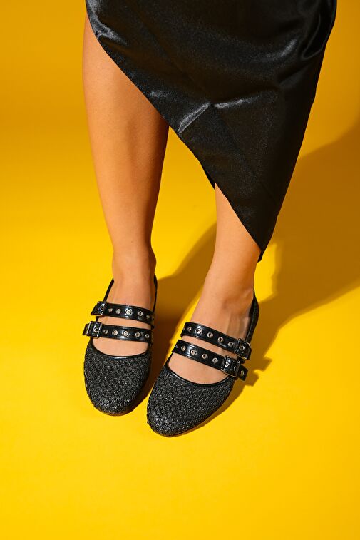 Luvi Shoes Bebe Mavisi Kadın Hasır Topuklu Sandalet 124-6330 - Görsel 3