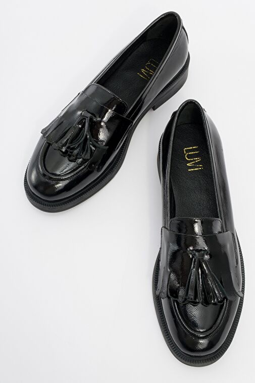 Luvi Shoes Siyah Kadın Deri Loafer 139-01 - Görsel 3