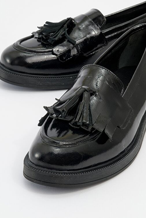Luvi Shoes Siyah Kadın Deri Loafer 139-01 - Görsel 4