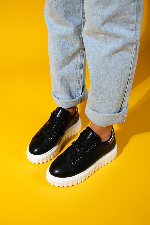 Luvi Shoes Siyah Kadın Sneaker 223-2418 - Görsel 8