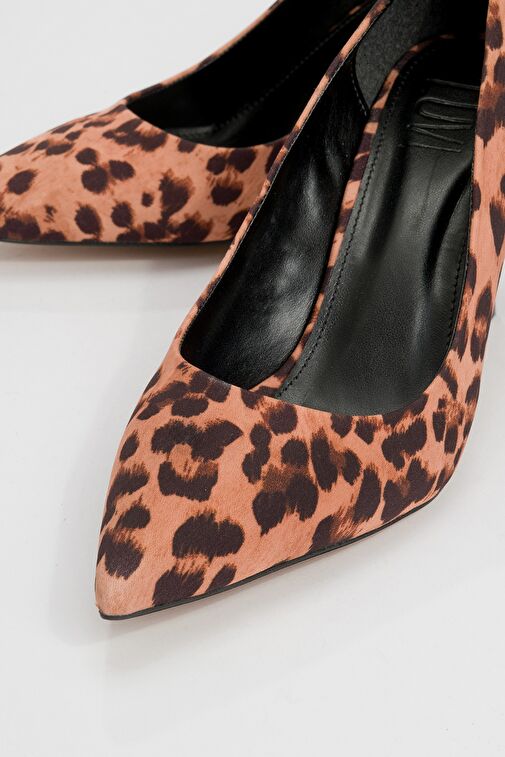 CALSE Siyah Sarı Desenli Kadın Topuklu Ayakkabı - Görsel 4