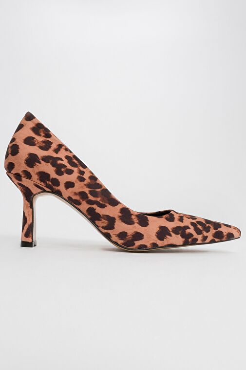 CALSE Siyah Sarı Desenli Kadın Topuklu Ayakkabı - Görsel 5