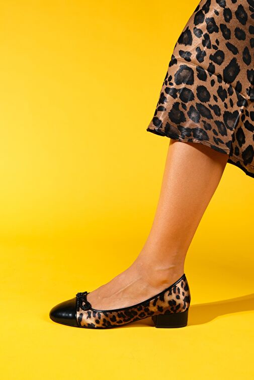 Luvi Shoes Siyah-Kahverengi Kadın Babet 124-2334 - Görsel 7