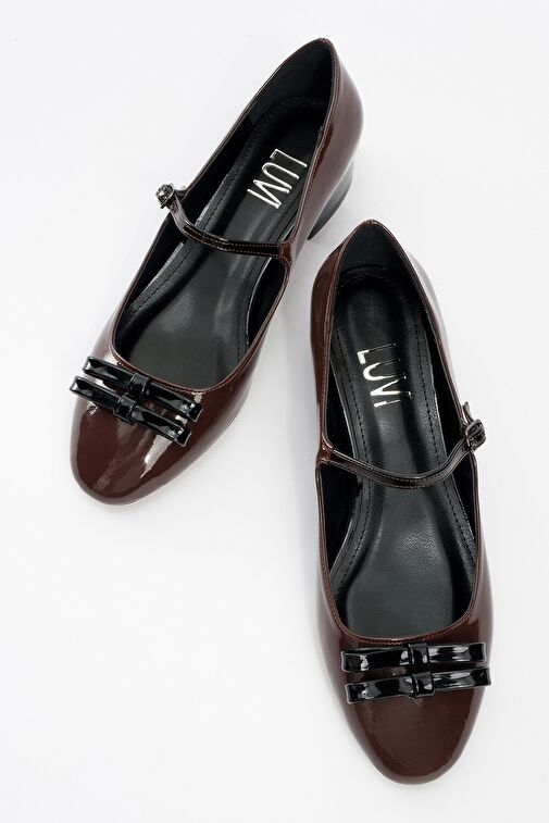 Luvi Shoes Kahverengi-Siyah Kadın Babet 124-2330 - Görsel 3