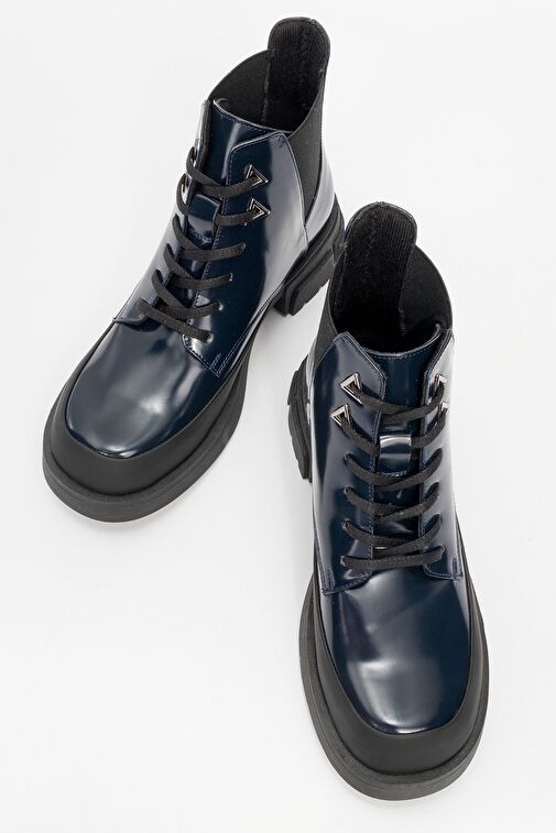 CHALLO Laci Rugan Bağcıklı Lastikli Kadın Postal Bot - Görsel 3