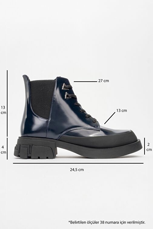 CHALLO Laci Rugan Bağcıklı Lastikli Kadın Postal Bot - Görsel 5