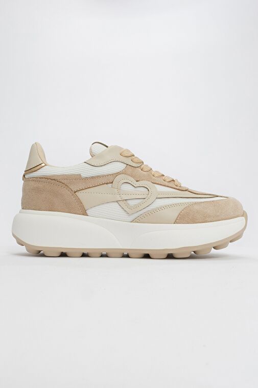 BELMON Bej Süet Kadın Spor Ayakkabı - Görsel 5