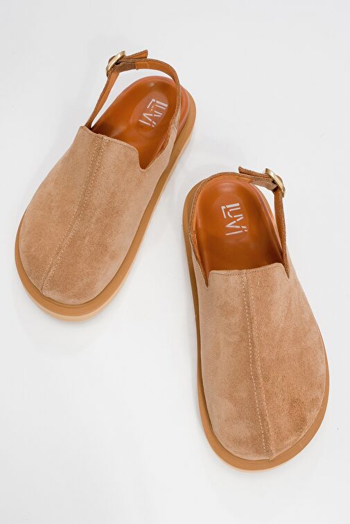 LABY Toprak Süet Hakiki Deri Kadın Sandalet - Görsel 3