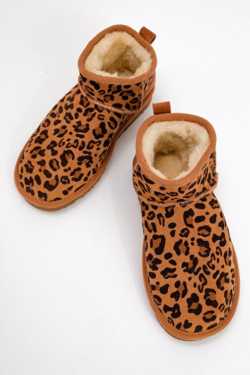 ZAZ Taba Desenli Hakiki Deri Kadın Bilekte Bot - Görsel 3