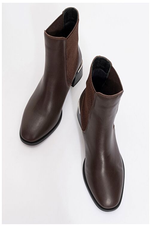 NEİVA Kahve Cilt Hakiki Deri Kadın Chelsea Bot - Görsel 3