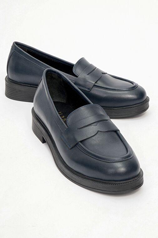 Luvi Shoes Lacivert Kadın Süet Loafer 139-03 - Görsel 2