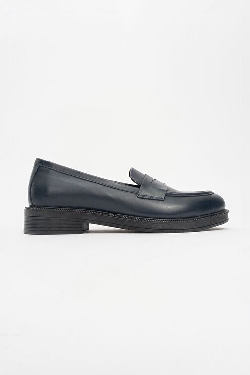Luvi Shoes Lacivert Kadın Süet Loafer 139-03 - Görsel 5