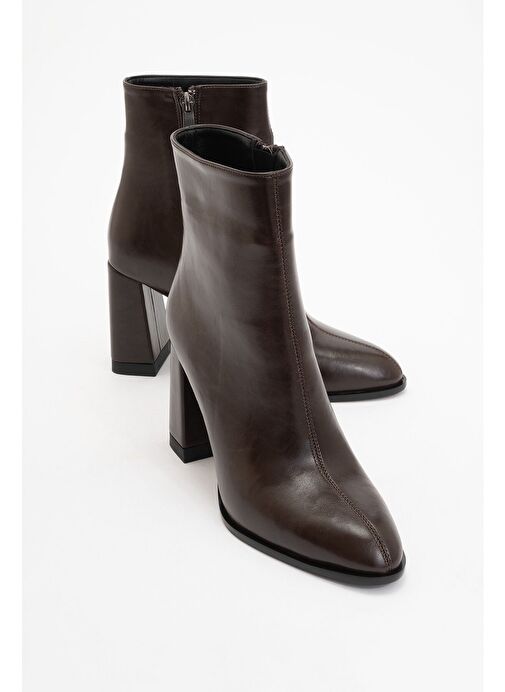 JEWEL Kahve Cilt Kadın Topuklu Bot - Görsel 2
