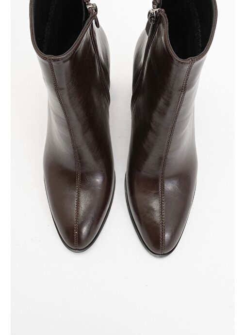 JEWEL Kahve Cilt Kadın Topuklu Bot - Görsel 3