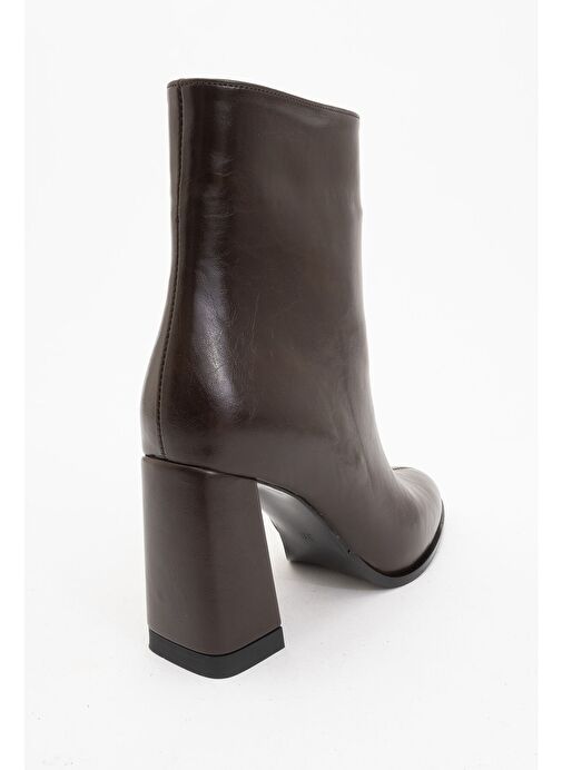 JEWEL Kahve Cilt Kadın Topuklu Bot - Görsel 5