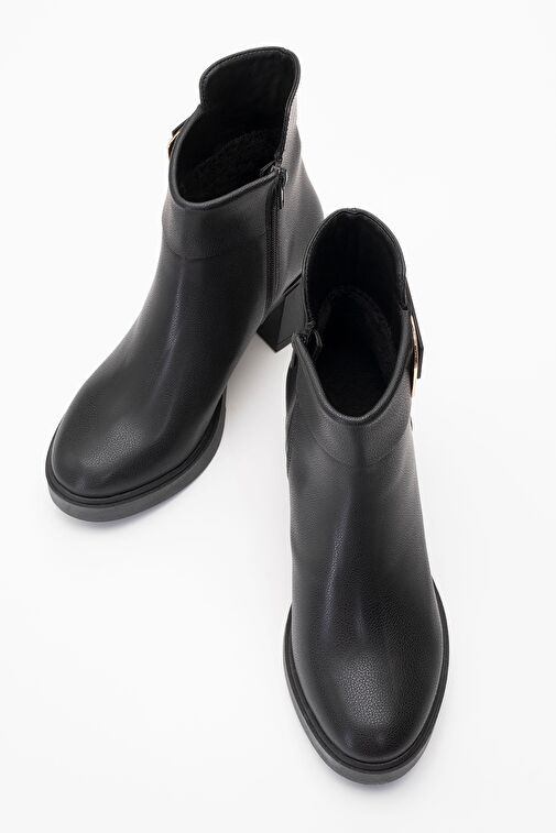 RASHE Siyah Kadın Tokalı Kadın Kalın Topuklu Bot - Görsel 3