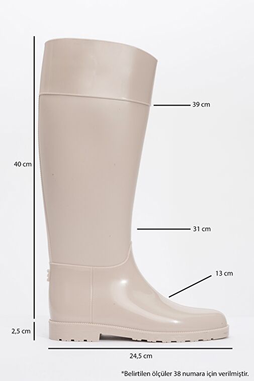 MARGE Bej Kadın Yağmur Çizmesi - Görsel 5