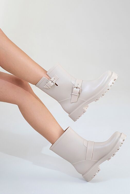 ZONE Bej Kadın Yağmur Botu - Görsel 7