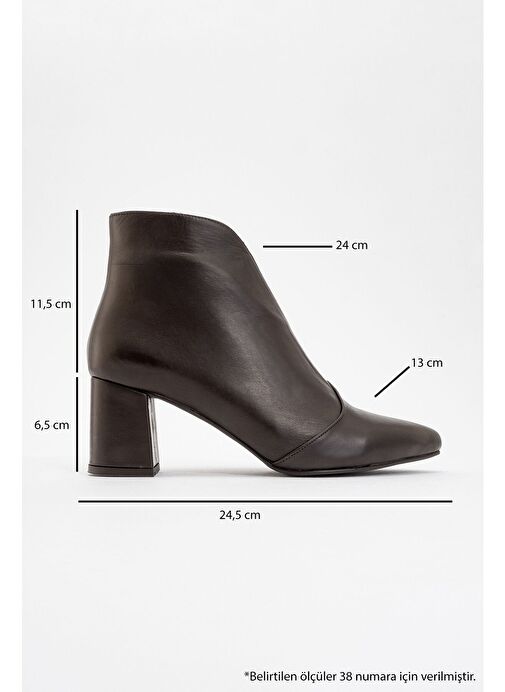 FİNDA Kahverengi Cilt Hakiki Deri Kadın Topuklu Bot - Görsel 5