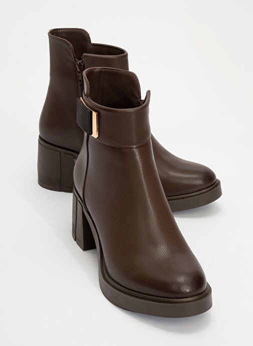 Luvi Shoes Luvi Shoes RASHE Kahverengi Tokalı Kadın Kalın Topuklu Bot Boyner'de! Kahverengi - 2. görsel