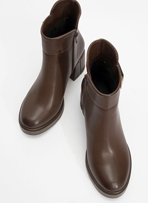 Luvi Shoes Luvi Shoes RASHE Kahverengi Tokalı Kadın Kalın Topuklu Bot Boyner'de! Kahverengi - 3. görsel