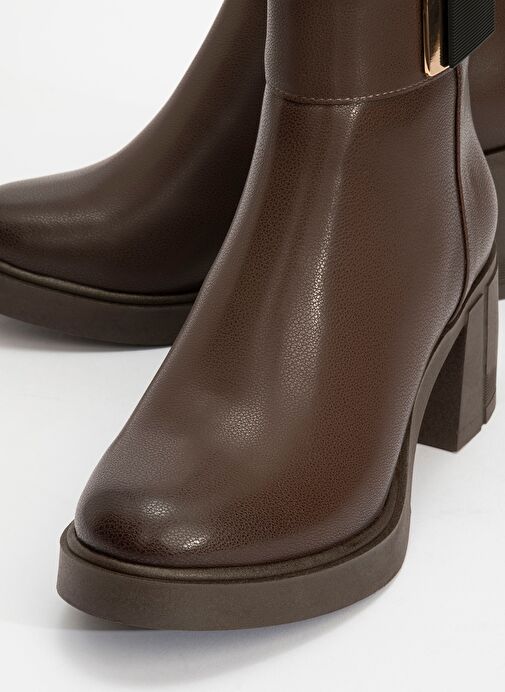Luvi Shoes Luvi Shoes RASHE Kahverengi Tokalı Kadın Kalın Topuklu Bot Boyner'de! Kahverengi - 4. görsel