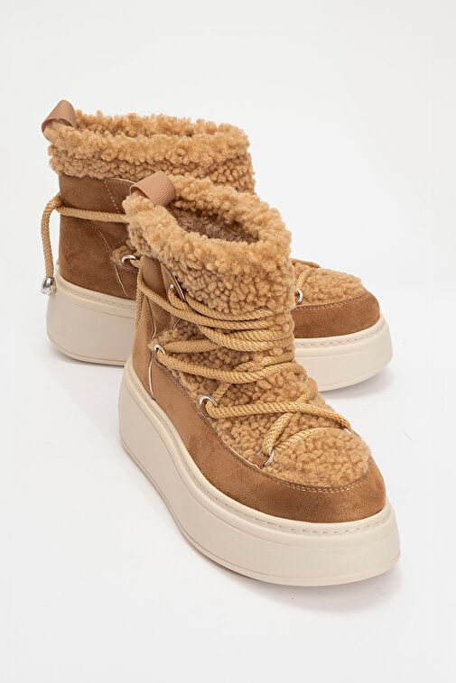 DİLA Taba Suni Kürklü Kadın Kalın Tabanlı Kar Botu - Görsel 2