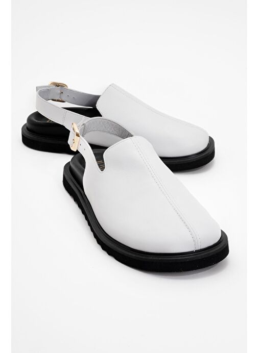 Luvi Shoes Siyah Kadın Deri Sandalet 222-24049 - Görsel 2