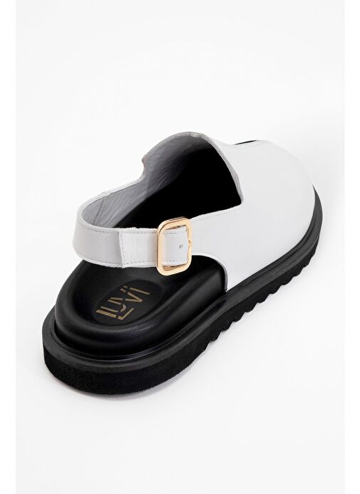 Luvi Shoes Siyah Kadın Deri Sandalet 222-24049 - Görsel 4