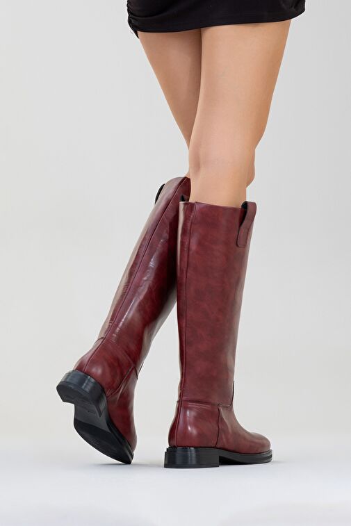 ALASKA Bordo Cilt Kadın Binici Çizme - Görsel 8