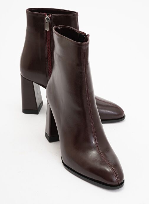 JEWEL Bordo Cilt Kadın Topuklu Bot - Görsel 2