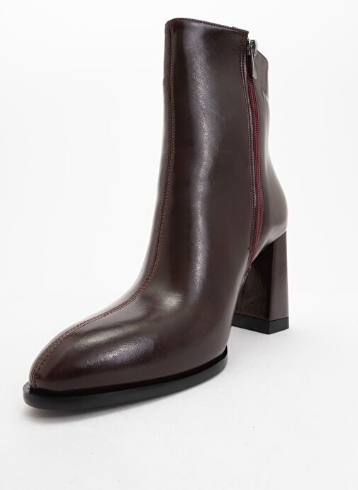 JEWEL Bordo Cilt Kadın Topuklu Bot - Görsel 4